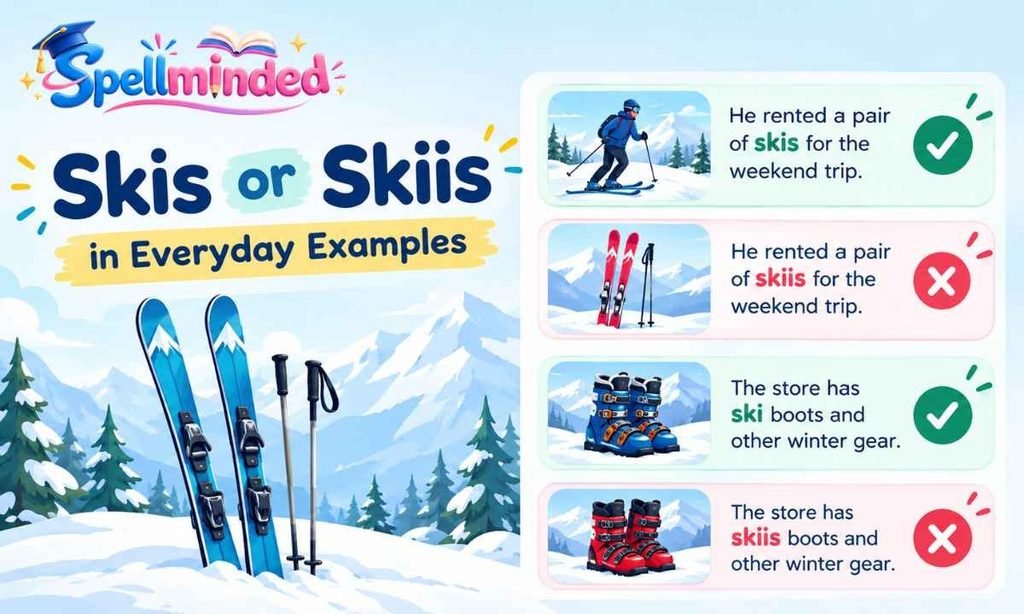 Skis or Skiis in Everyday Examples