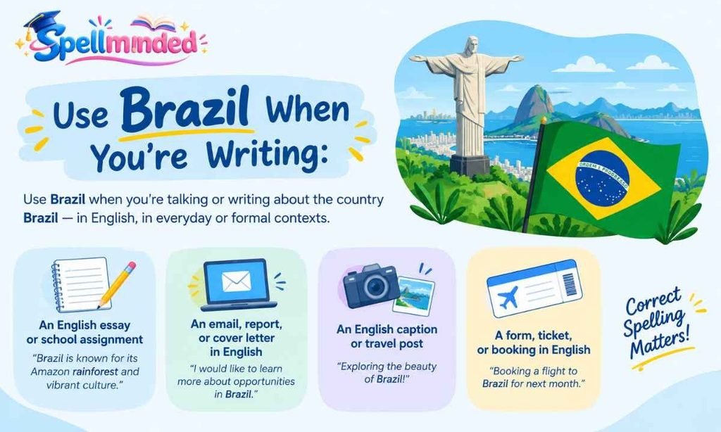 Use Brazil when you're writing: