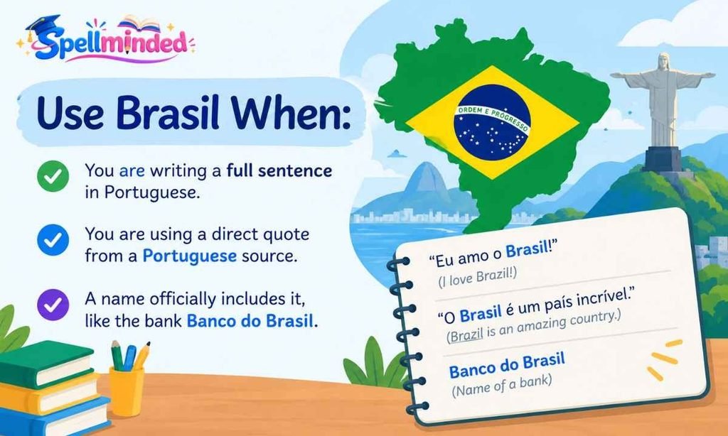 Use Brasil when you're writing: