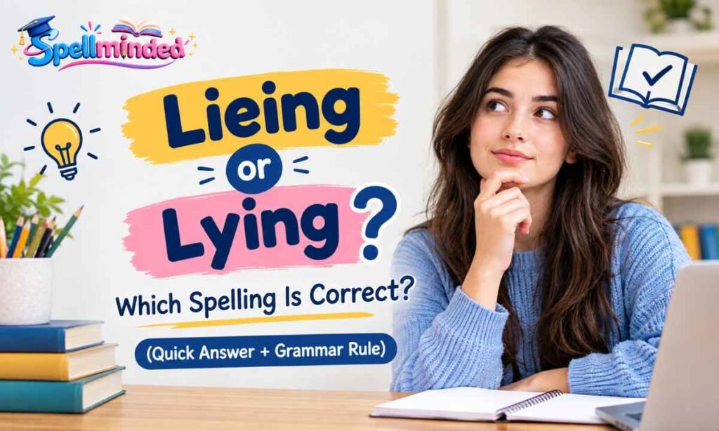 Lieing or Lying Which Spelling Is Correct (Quick Answer + Grammar Rule)
