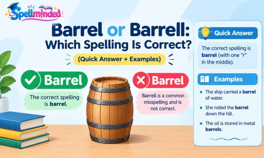 Barrel or Barrell Which Spelling Is Correct (Quick Answer + Examples)