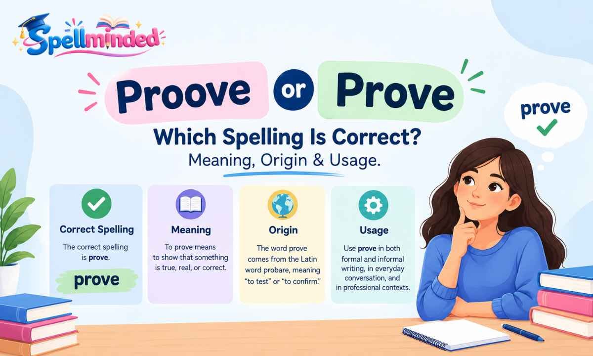 Proove or Prove Which Spelling Is Correct Meaning, Origin & Usage