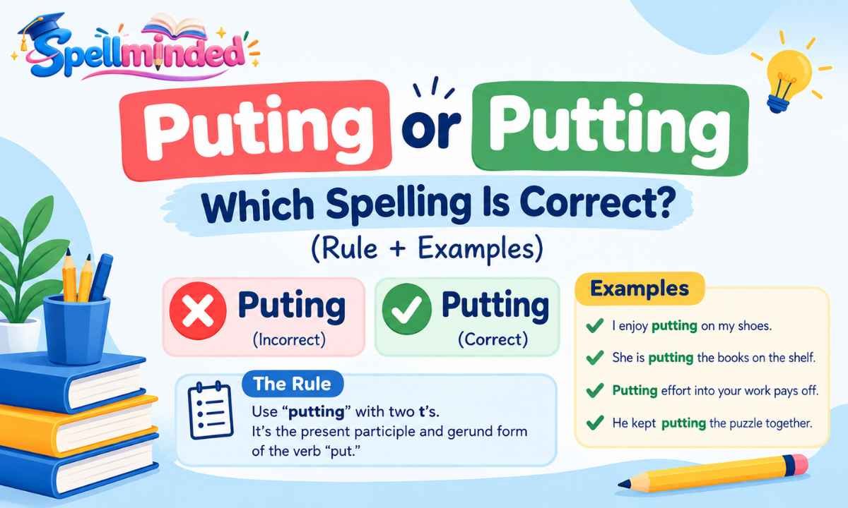 Puting or Putting Which Spelling Is Correct (Rule + Examples)